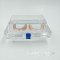 Caja de dientes de almacenamiento dental transparente de plástico de 15x10x7.5cm